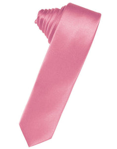 Cardi Self Tie Rose Petal Luxury Satin Skinny Necktie