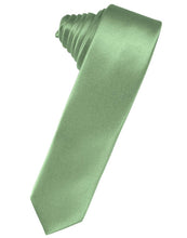 Load image into Gallery viewer, Cardi Self Tie Sage Luxury Satin Skinny Necktie
