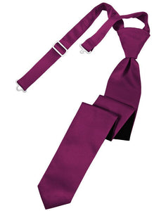 Cardi Pre-Tied Sangria Luxury Satin Skinny Necktie