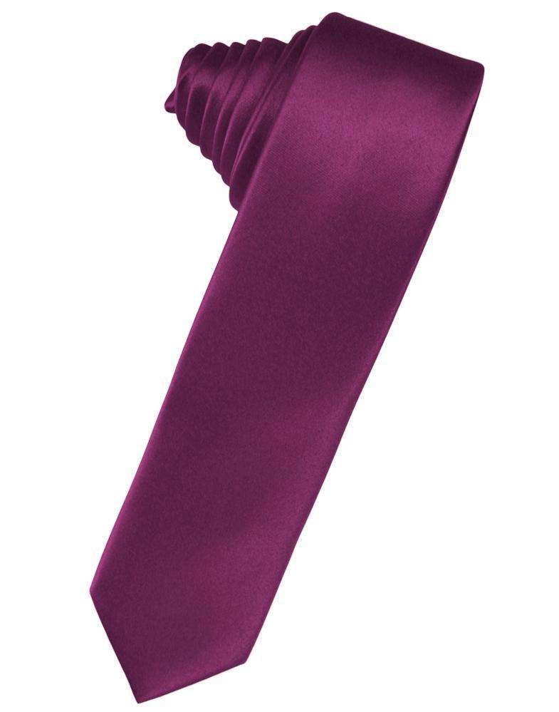 Cardi Self Tie Sangria Luxury Satin Skinny Necktie
