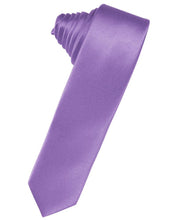 Load image into Gallery viewer, Cardi Self Tie Wisteria Luxury Satin Skinny Necktie