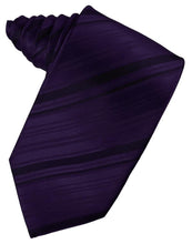 Load image into Gallery viewer, Cardi Self Tie Amethyst Striped Satin Necktie