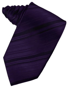 Cardi Self Tie Amethyst Striped Satin Necktie