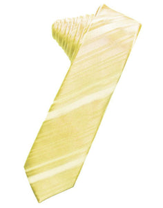 Cardi Self Tie Banana Striped Satin Skinny Necktie