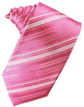 Load image into Gallery viewer, Cardi Self Tie Bubblegum Striped Satin Necktie