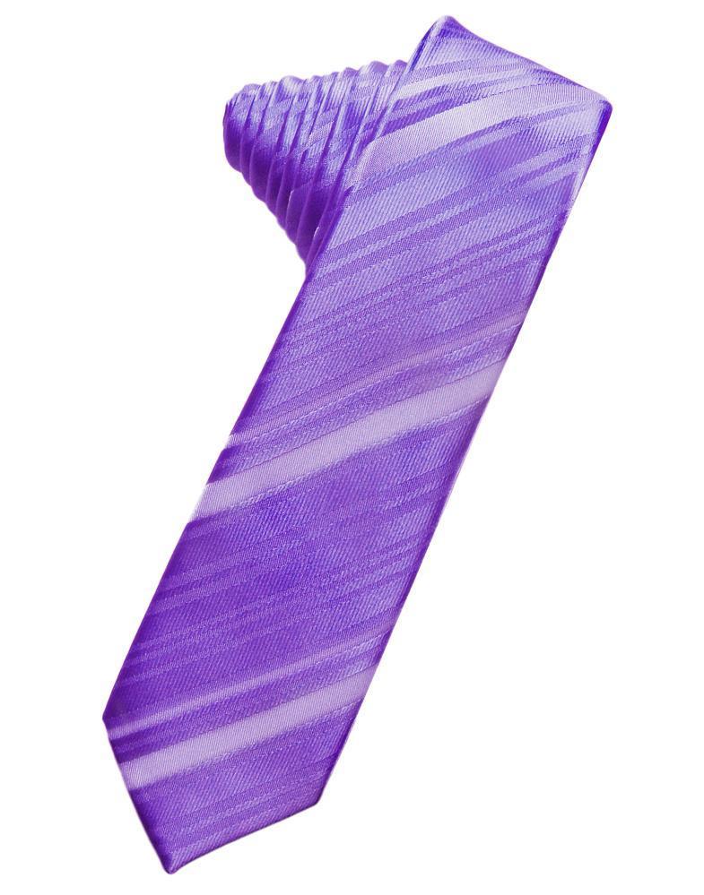 Cardi Self Tie Freesia Striped Satin Skinny Necktie