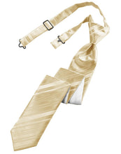 Load image into Gallery viewer, Cardi Pre-Tied Golden Striped Satin Skinny Necktie