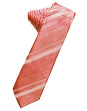 Load image into Gallery viewer, Cardi Self Tie Guava Striped Satin Skinny Necktie