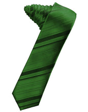 Load image into Gallery viewer, Cardi Self Tie Hunter Striped Satin Skinny Necktie