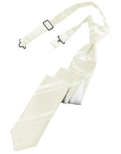 Load image into Gallery viewer, Cardi Pre-Tied Ivory Striped Satin Skinny Necktie