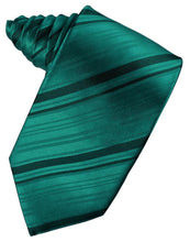 Load image into Gallery viewer, Cardi Self Tie Jade Striped Satin Necktie