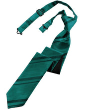 Load image into Gallery viewer, Cardi Pre-Tied Jade Striped Satin Skinny Necktie