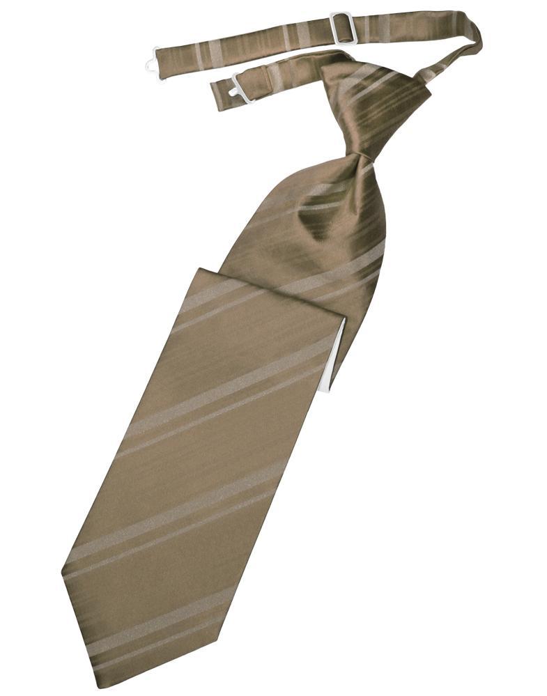 Cardi Pre-Tied Latte Striped Satin Necktie