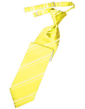 Load image into Gallery viewer, Cardi Pre-Tied Lemon Striped Satin Necktie