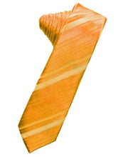 Load image into Gallery viewer, Cardi Self Tie Mandarin Striped Satin Skinny Necktie