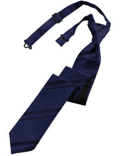 Load image into Gallery viewer, Cardi Pre-Tied Marine Striped Satin Skinny Necktie