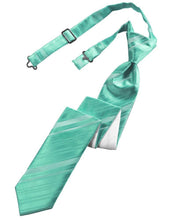 Load image into Gallery viewer, Cardi Pre-Tied Mermaid Striped Satin Skinny Necktie