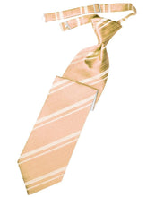 Load image into Gallery viewer, Cardi Pre-Tied Peach Striped Satin Necktie