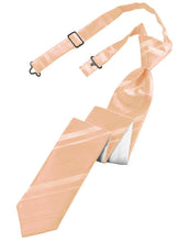 Load image into Gallery viewer, Cardi Pre-Tied Peach Striped Satin Skinny Necktie