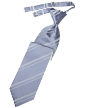 Load image into Gallery viewer, Cardi Pre-Tied Periwinkle Striped Satin Necktie