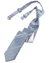 Load image into Gallery viewer, Cardi Pre-Tied Periwinkle Striped Satin Skinny Necktie