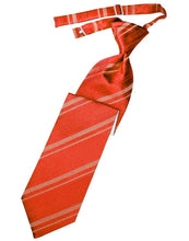 Load image into Gallery viewer, Cardi Pre-Tied Persimmon Striped Satin Necktie