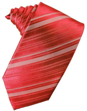 Load image into Gallery viewer, Cardi Self Tie Persimmon Striped Satin Necktie
