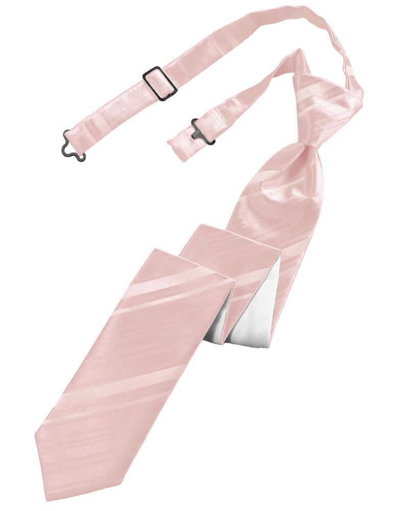 Cardi Pre-Tied Pink Striped Satin Skinny Necktie