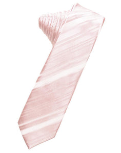 Cardi Self Tie Pink Striped Satin Skinny Necktie