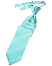 Load image into Gallery viewer, Cardi Pre-Tied Pool Striped Satin Necktie