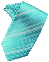 Load image into Gallery viewer, Cardi Self Tie Pool Striped Satin Necktie