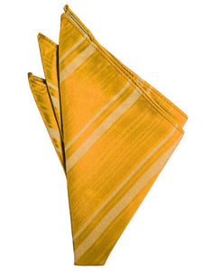 Cardi Tangerine Striped Satin Pocket Square