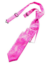 Load image into Gallery viewer, Cardi Pre-Tied Fuchsia Tapestry Skinny Necktie