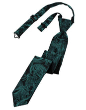 Load image into Gallery viewer, Cardi Pre-Tied Jade Tapestry Skinny Necktie
