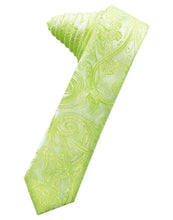 Load image into Gallery viewer, Cardi Self Tie Lime Tapestry Skinny Necktie