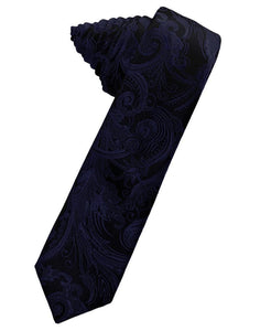 Cardi Self Tie Midnight Blue Tapestry Skinny Necktie