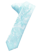 Load image into Gallery viewer, Cardi Self Tie Pool Tapestry Skinny Necktie