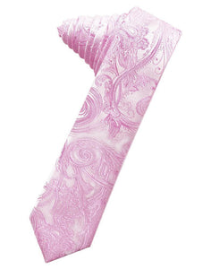 Cardi Self Tie Rose Petal Tapestry Skinny Necktie