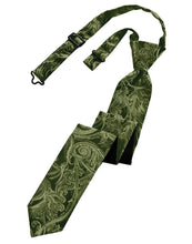 Load image into Gallery viewer, Cardi Pre-Tied Sage Tapestry Skinny Necktie