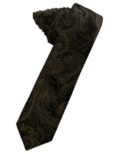 Load image into Gallery viewer, Cardi Self Tie Truffle Tapestry Skinny Necktie