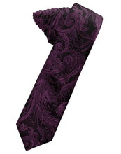 Load image into Gallery viewer, Cardi Self Tie Wine Tapestry Skinny Necktie