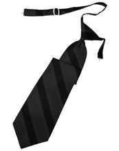 Load image into Gallery viewer, Cardi Pre-Tied Black Venetian Stripe Necktie