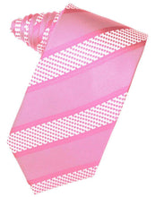 Load image into Gallery viewer, Cardi Self Tie Bubblegum Venetian Stripe Necktie