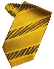 Load image into Gallery viewer, Cardi Self Tie Gold Venetian Stripe Necktie