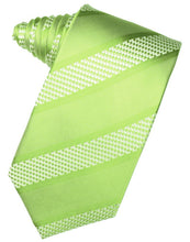 Load image into Gallery viewer, Cardi Self Tie Lime Venetian Stripe Necktie