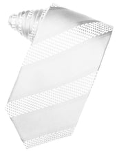 Load image into Gallery viewer, Cardi Self Tie White Venetian Stripe Necktie
