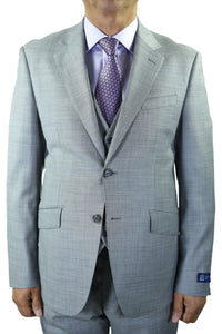 Berragamo Berragamo "Elegant" Grey Sharkskin 3-Piece Slim Fit Suit