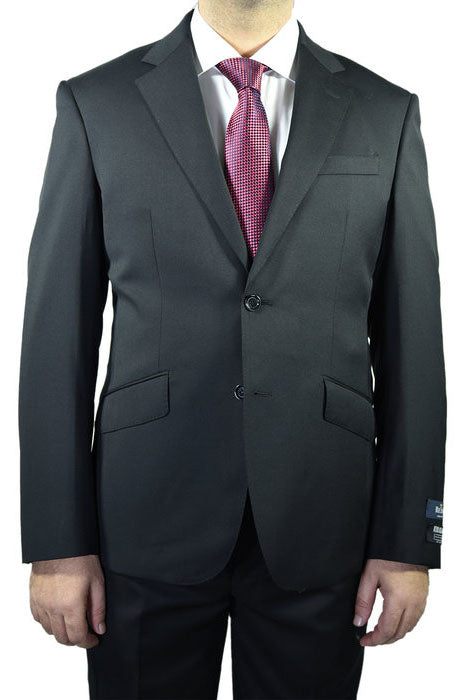 Berragamo Berragamo Solid Black 2-Button Notch Slim Fit Suit