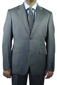 Berragamo Berragamo Solid Medium Grey 2-Button Notch Slim Fit Suit