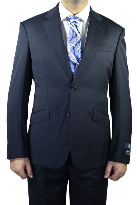 Berragamo Berragamo Solid Navy 2-Button Notch Slim Fit Suit